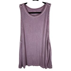 American Eagle Soft & Sexy‎ Tank Top Mauve Purple Braided Trim Sleeveless Large